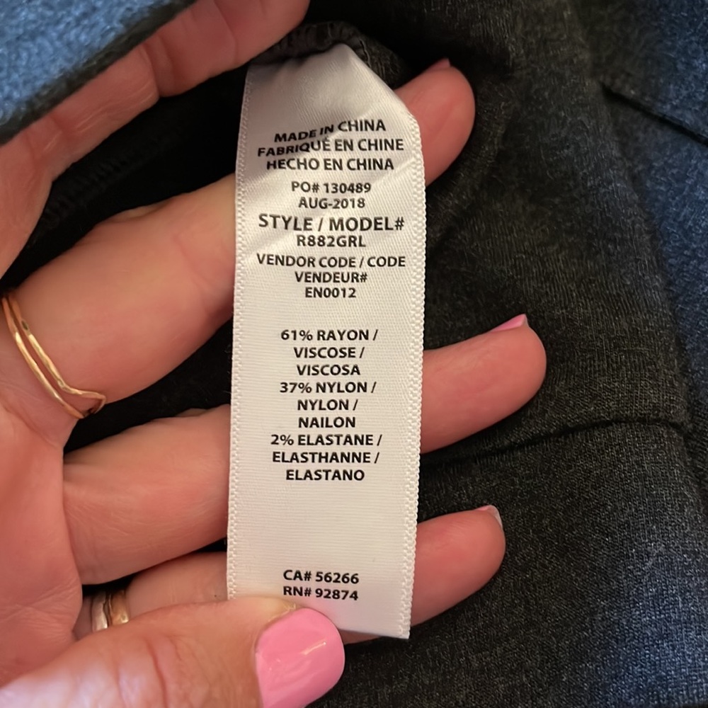 Charcoal gray leggings. Heavy rayon blend. M. Brand unknown - Picture 4 of 4